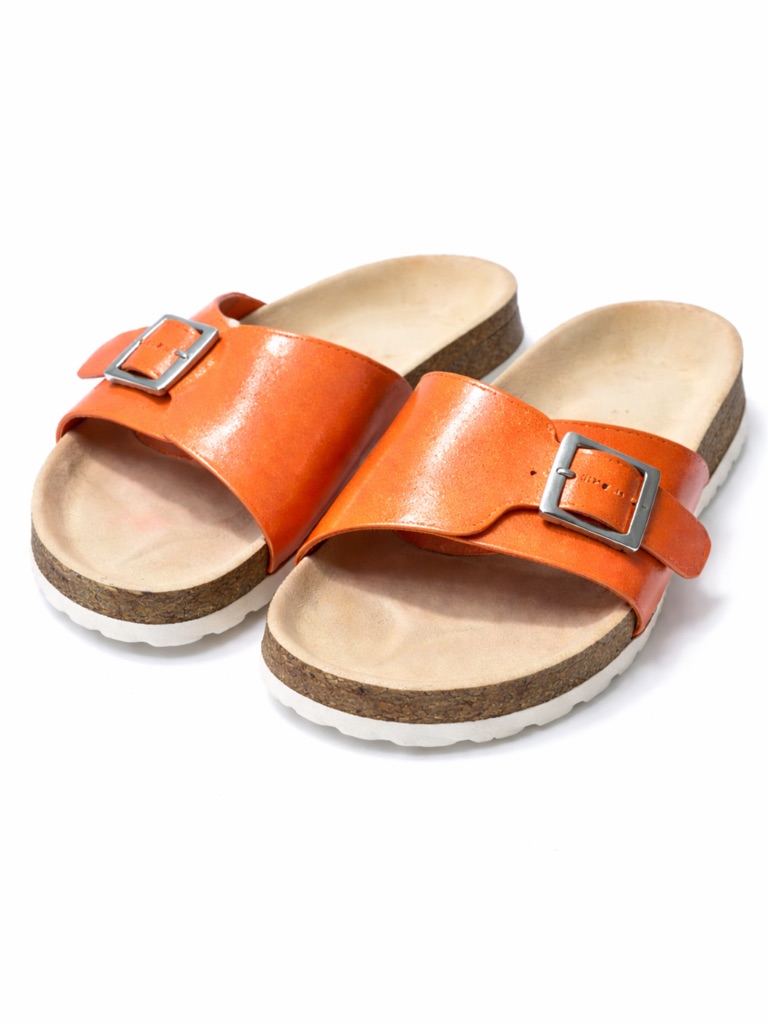Birkenstock Catalina Orange Glitter Slides Size Eu 38 Us 7-7.5